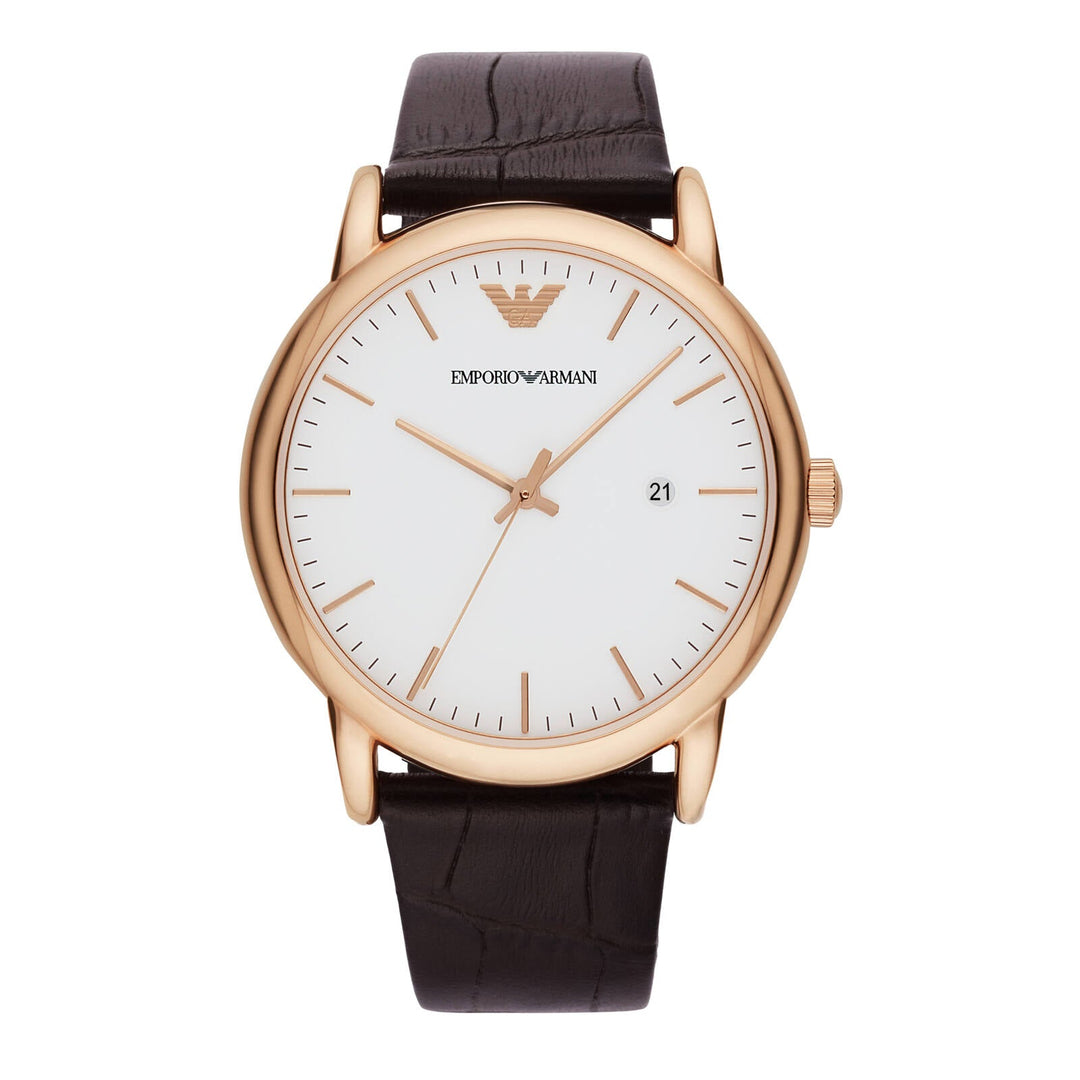 Emporio Armani Luigi AR2502 Grey Dial Leather Strap Men&