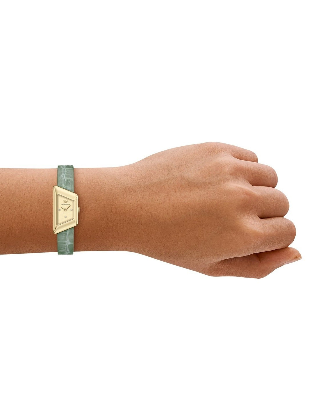 Emporio Armani Eagle Story Women Watch AR11817 – Green Leather Gold-Tone