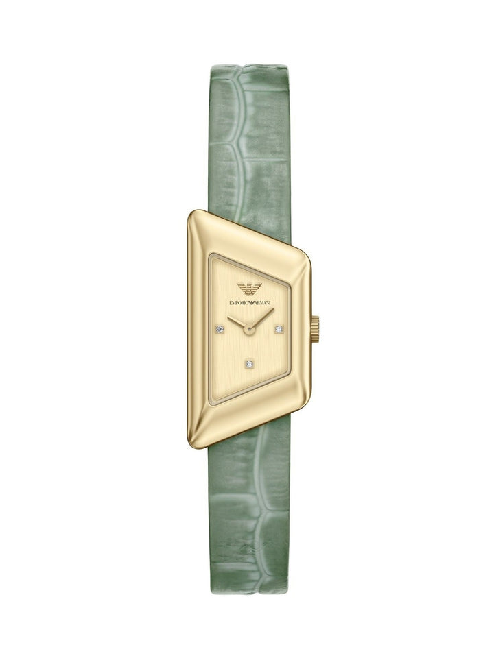 Emporio Armani Eagle Story Women Watch AR11817 – Green Leather Gold-Tone