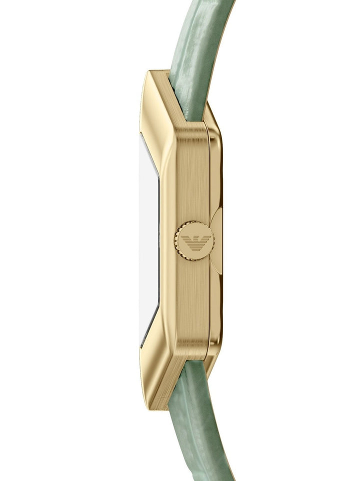 Emporio Armani Eagle Story Women Watch AR11817 – Green Leather Gold-Tone