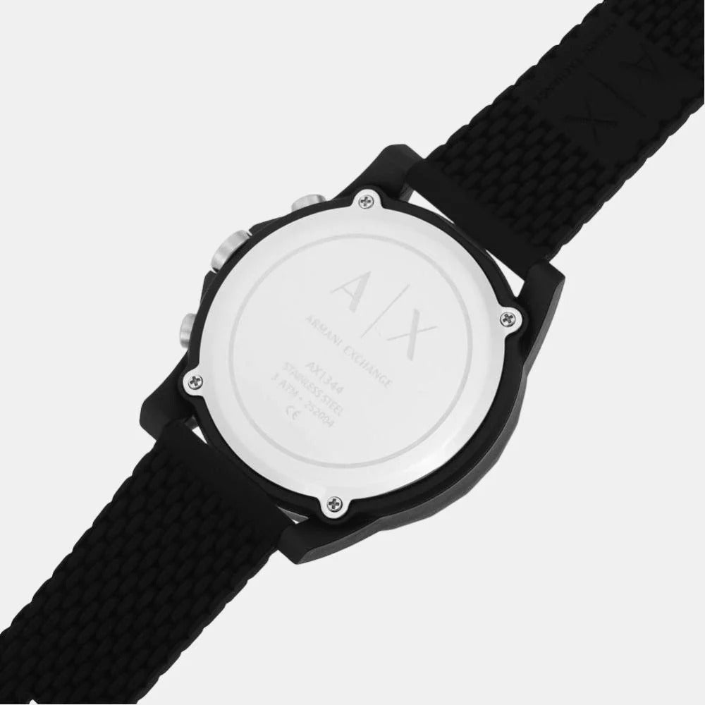 Armani Exchange Outerbanks AX1344 Black Dial Silicone Men&
