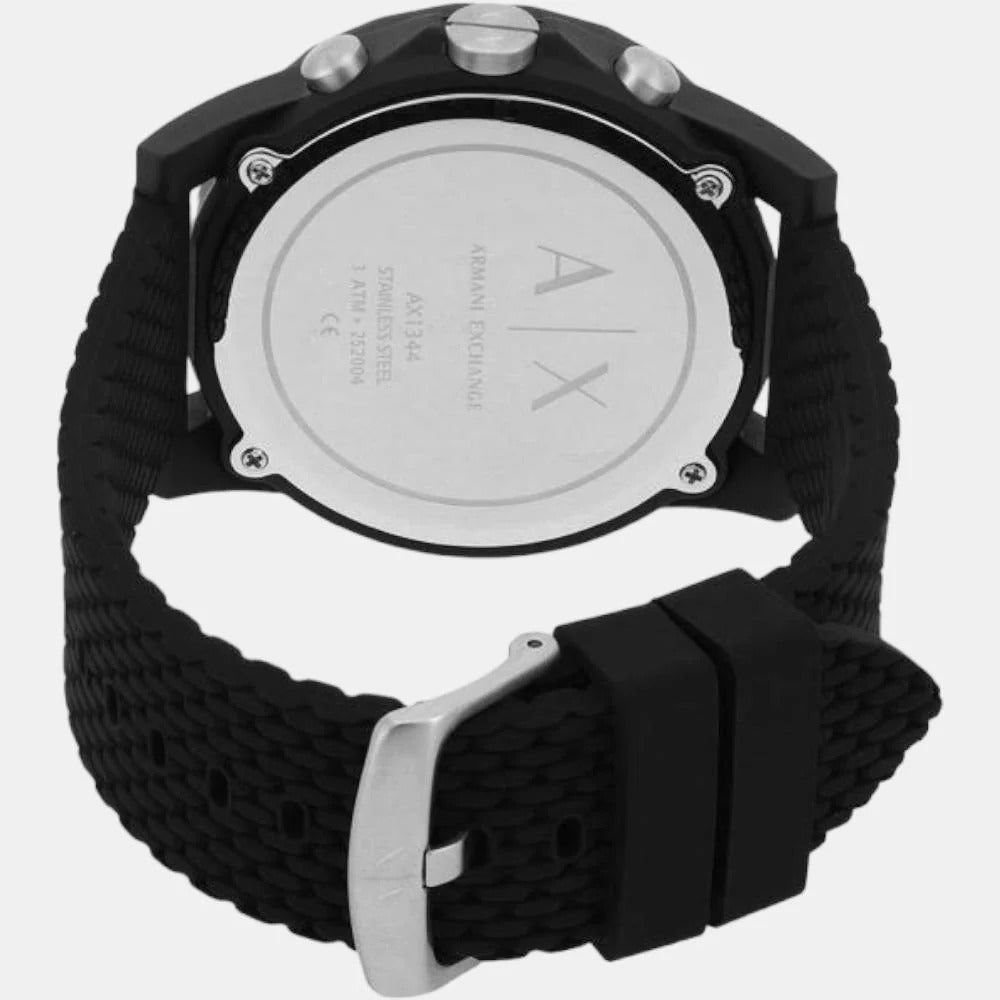 Armani Exchange Outerbanks AX1344 Black Dial Silicone Men&