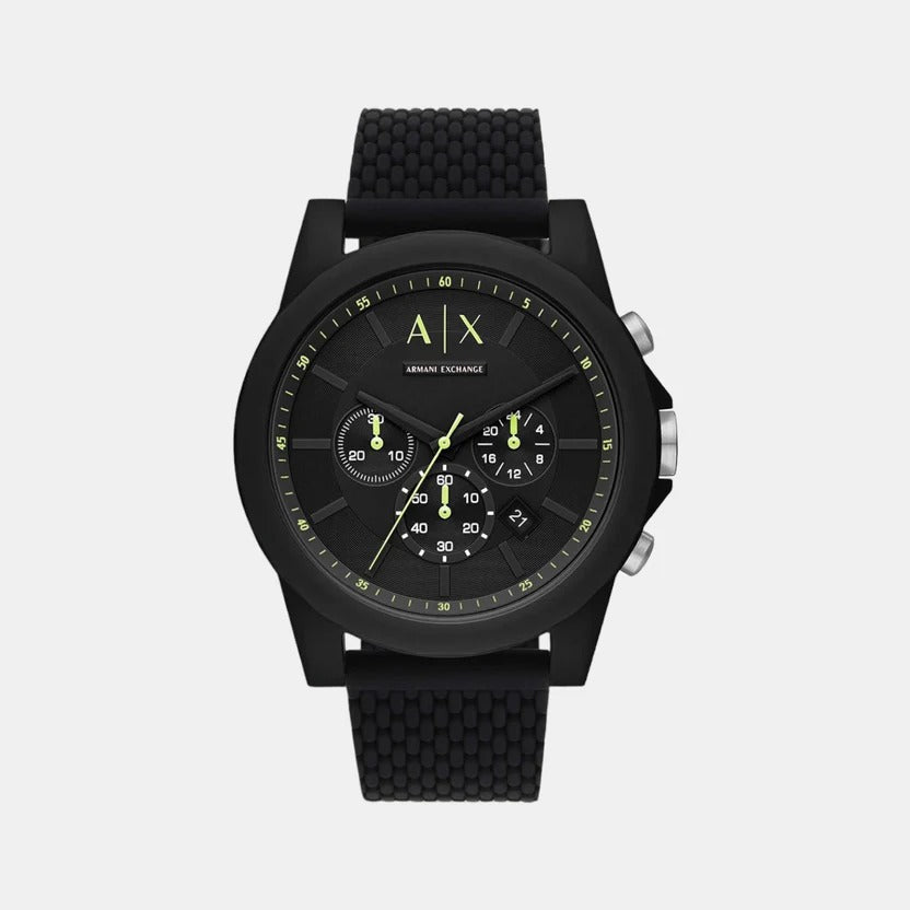 Armani Exchange Outerbanks AX1344 Black Dial Silicone Men&