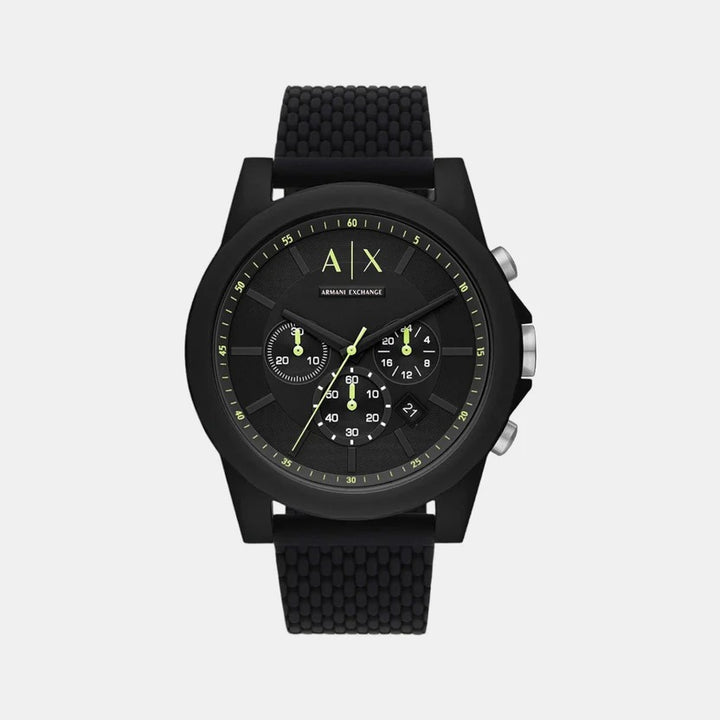 Armani Exchange Outerbanks AX1344 Black Dial Silicone Men&