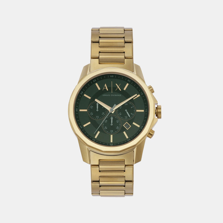Armani Exchange Banks AX1746 Green Dial Chronograph Gold Men&