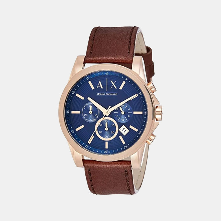 Armani Exchange Outerbanks AX2508 Blue Dial Leather Men&