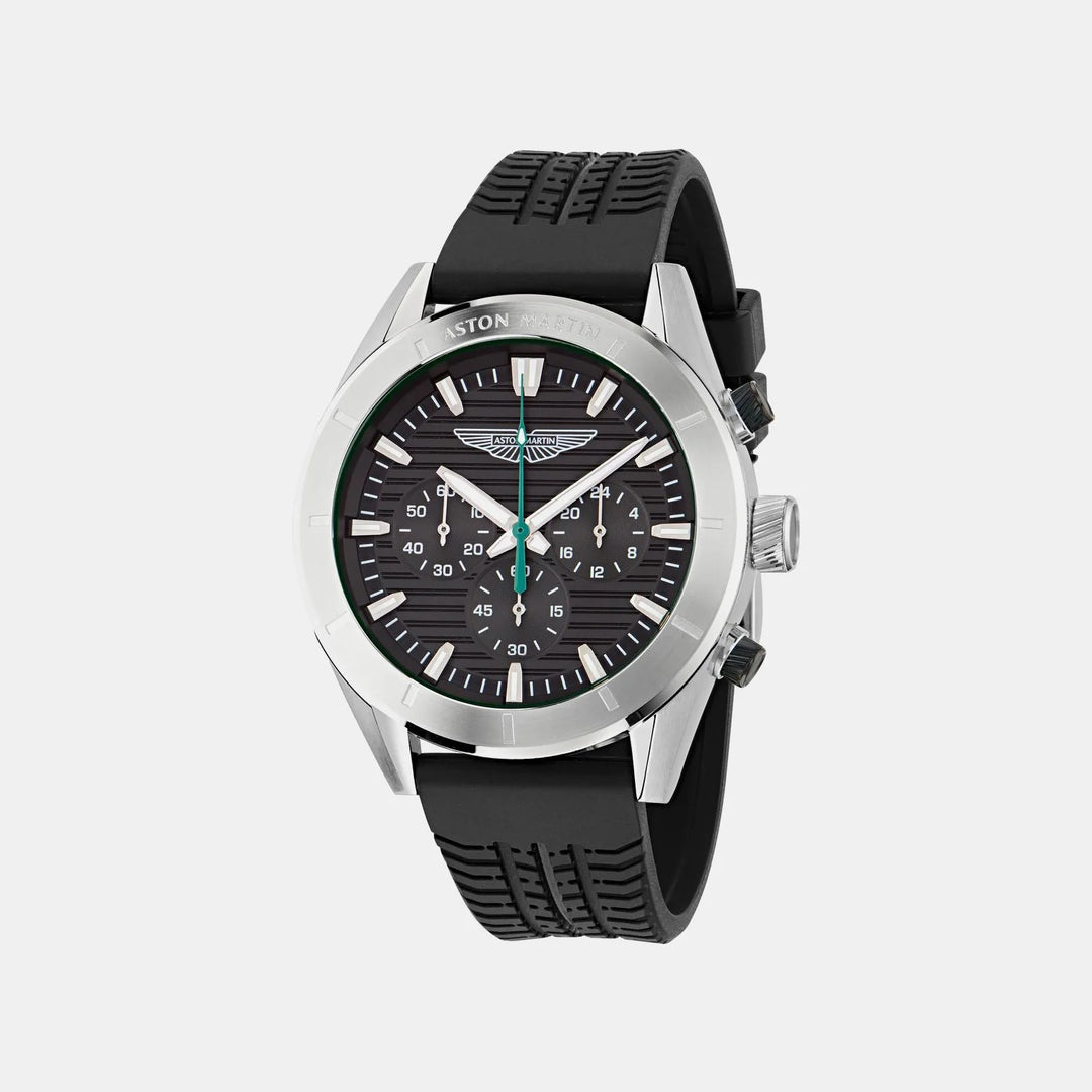 Aston Martin Icon 42mm Black Dial Stainless Steel Bracelet Men&