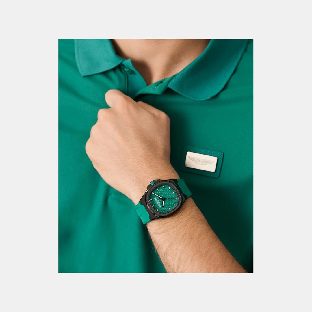 Aston Martin Icon 40mm Podium Green Dial Square Case Men&
