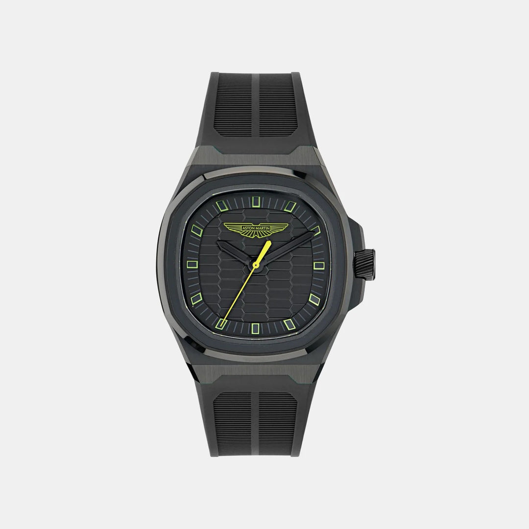 Aston Martin Icon 40mm Black Dial Square Case Silicone Men&