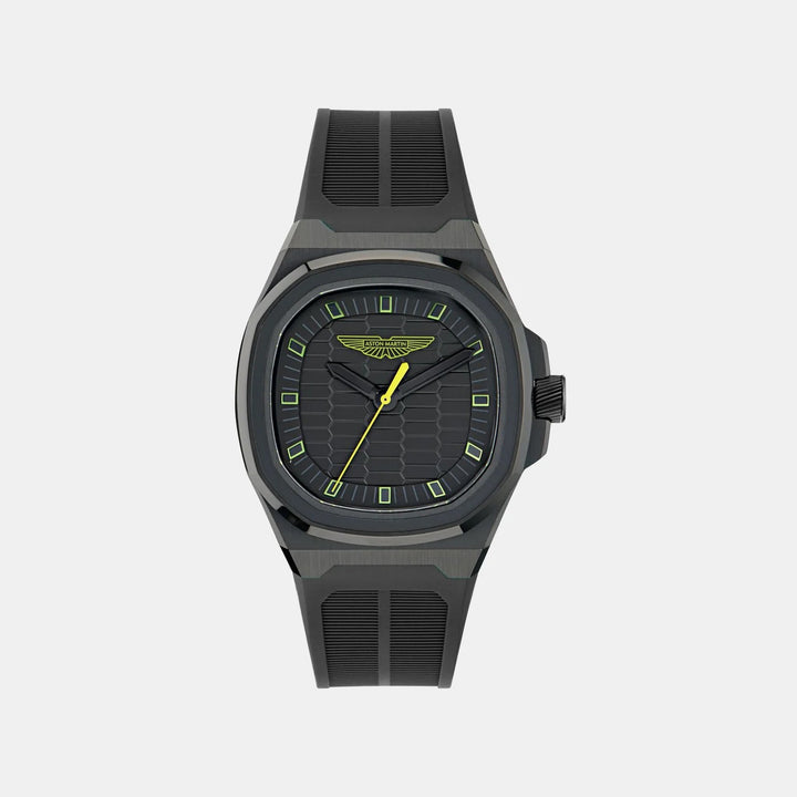 Aston Martin Icon 40mm Black Dial Square Case Silicone Men&