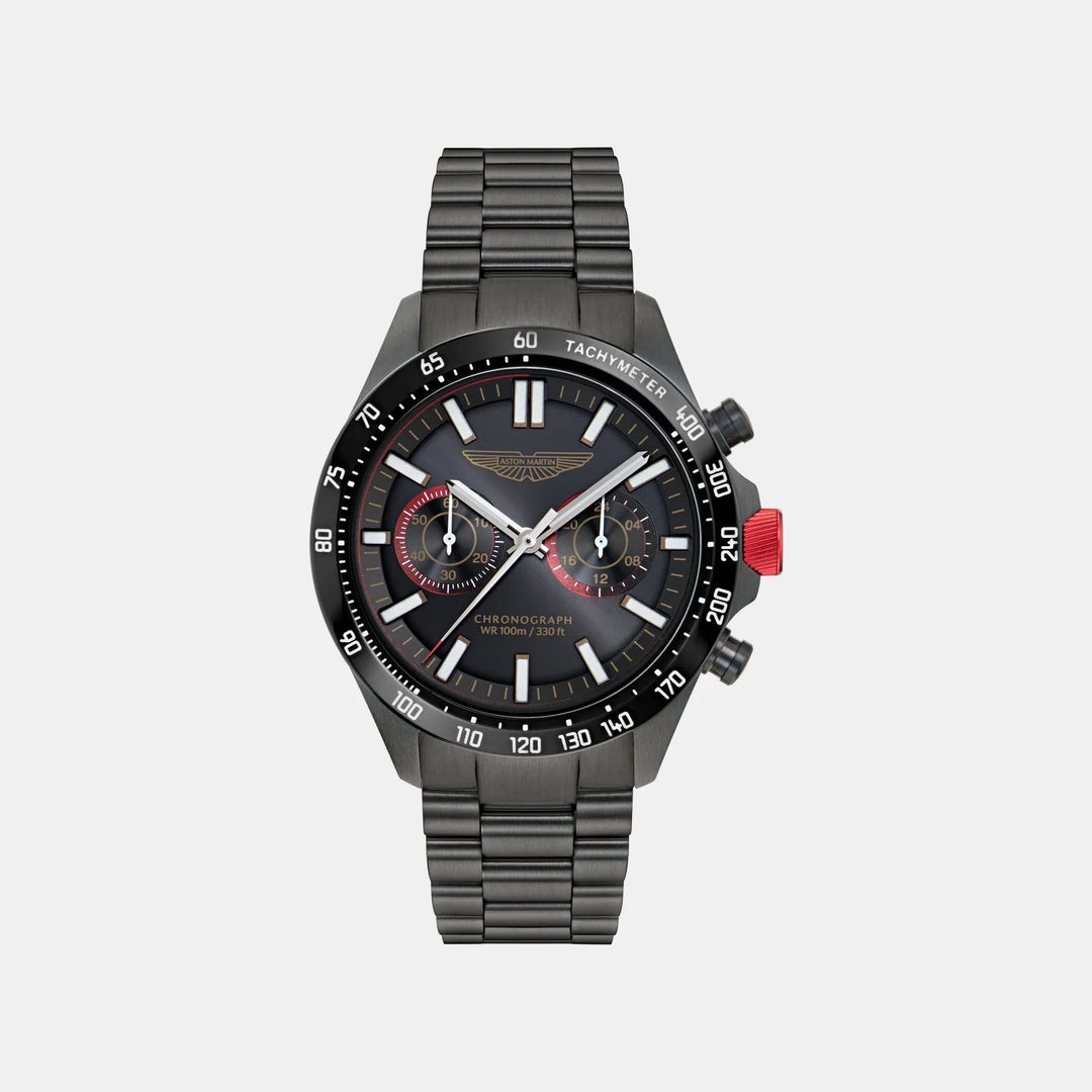 Aston Martin Icon 44mm Black Dial Chronograph Stainless Steel Men&