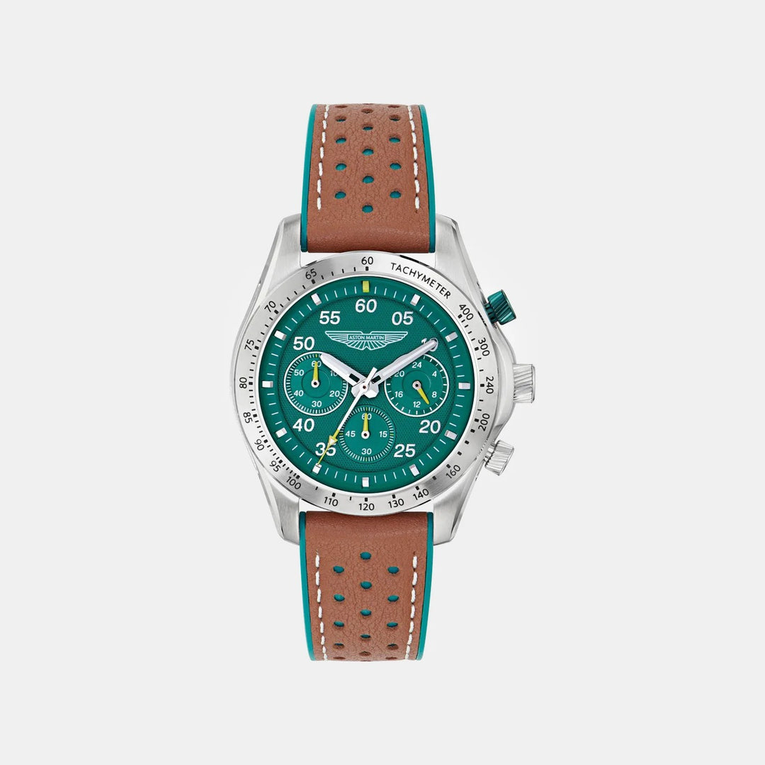 Aston Martin Thrill 42mm Green Dial Chronograph Silicone Men&