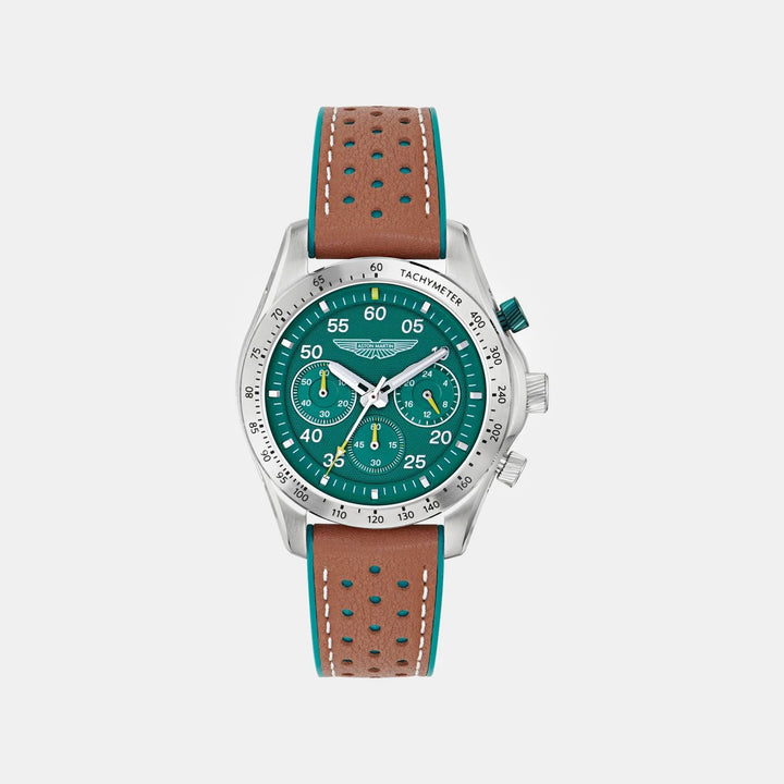 Aston Martin Thrill 42mm Green Dial Chronograph Silicone Men&