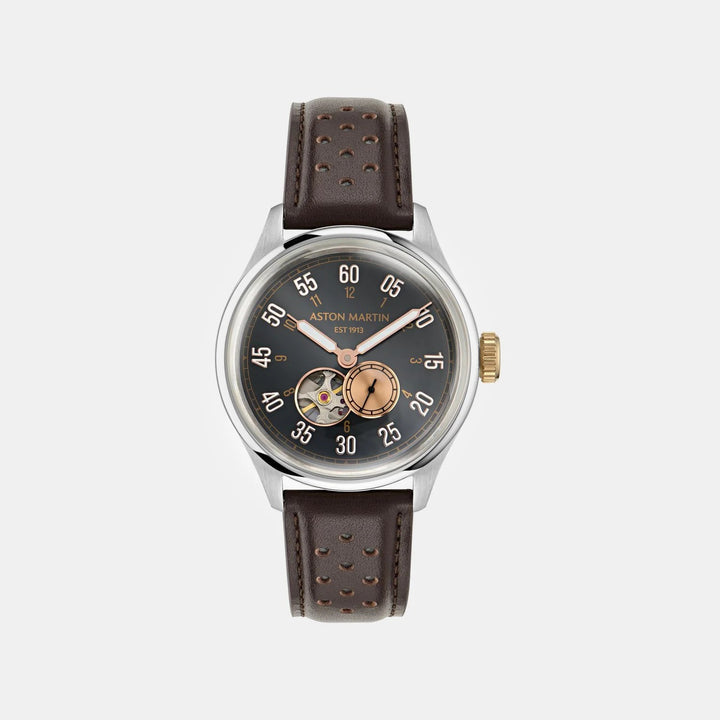 Aston Martin Timeless 41mm Black Skeleton Dial Automatic Leather Men&
