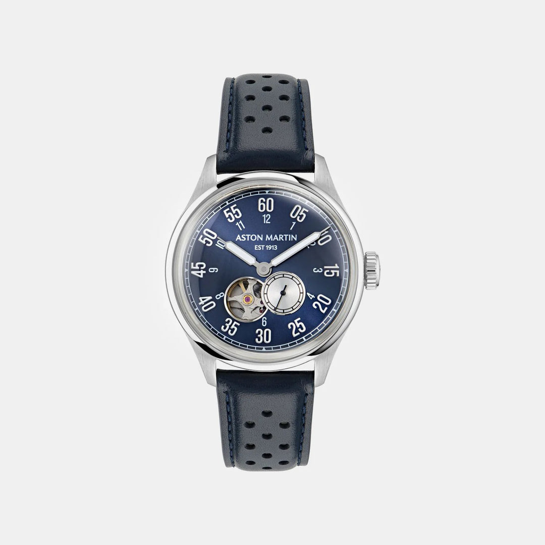Aston Martin Timeless 41mm Blue Skeleton Dial Automatic Leather Men&