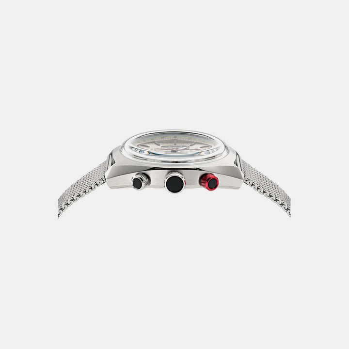 Aston Martin Timeless 43mm Silver Dial Chronograph Mesh Bracelet Men&