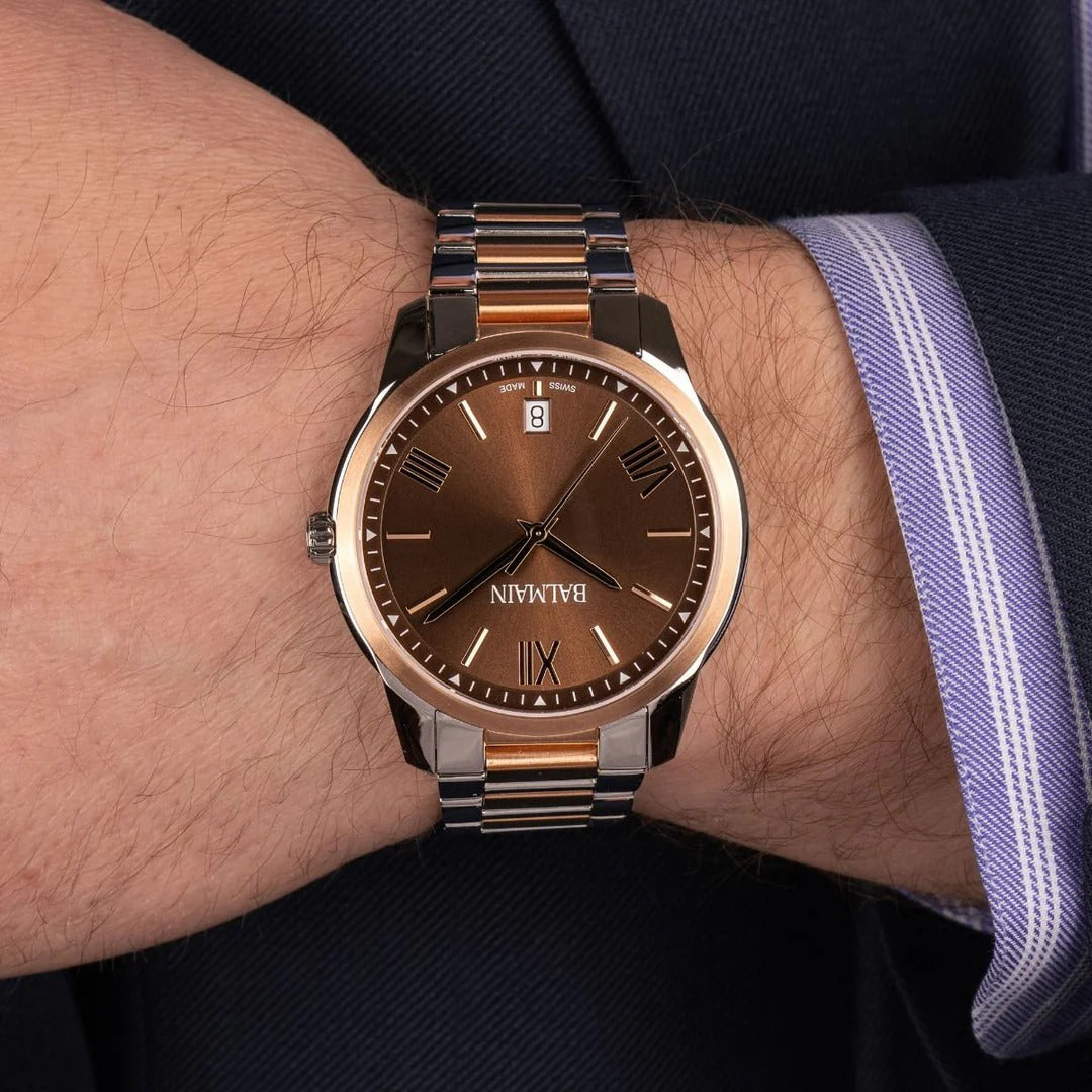 Balmain Madrigal Gent 42mm Dark Dial Leather Strap