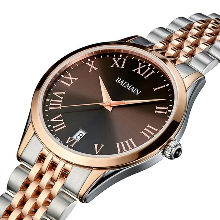 Balmain Classic R Gent 41mm Brown Dial Leather Strap