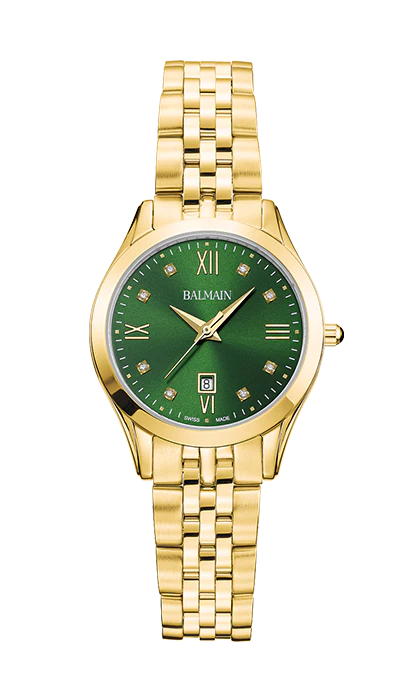 Balmain Classic R Gent 41mm Green Dial Two-Tone Yellow Gold Bracelet