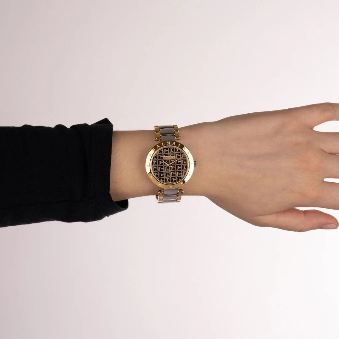 Balmain Balmainia 33mm Champagne Dial Two-Tone Yellow Gold Bicolor Bracelet