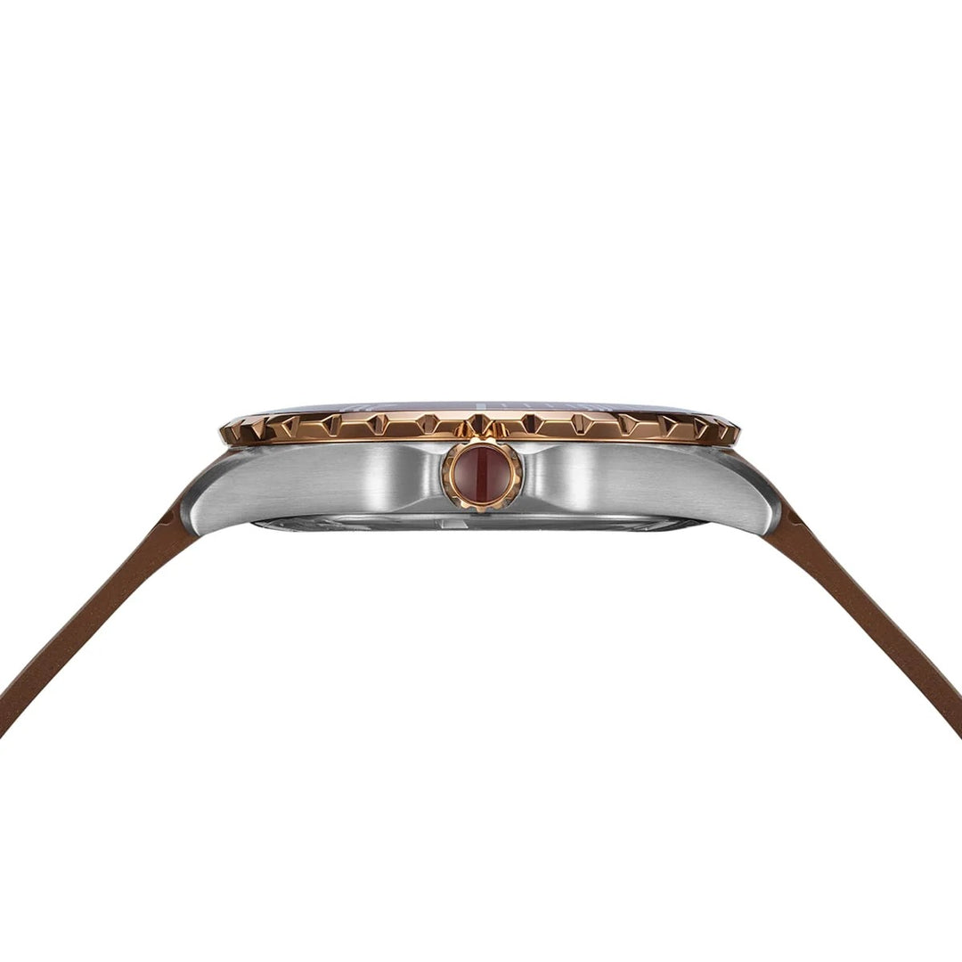 Balmain Ophrys Gent 42.5mm Brown Dial Bicolor Pink PVD Rubber Strap 200m