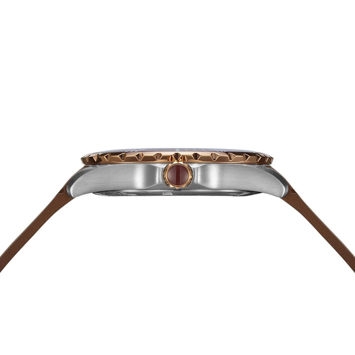 Balmain Ophrys Gent 42.5mm Brown Dial Bicolor Pink PVD Rubber Strap 200m