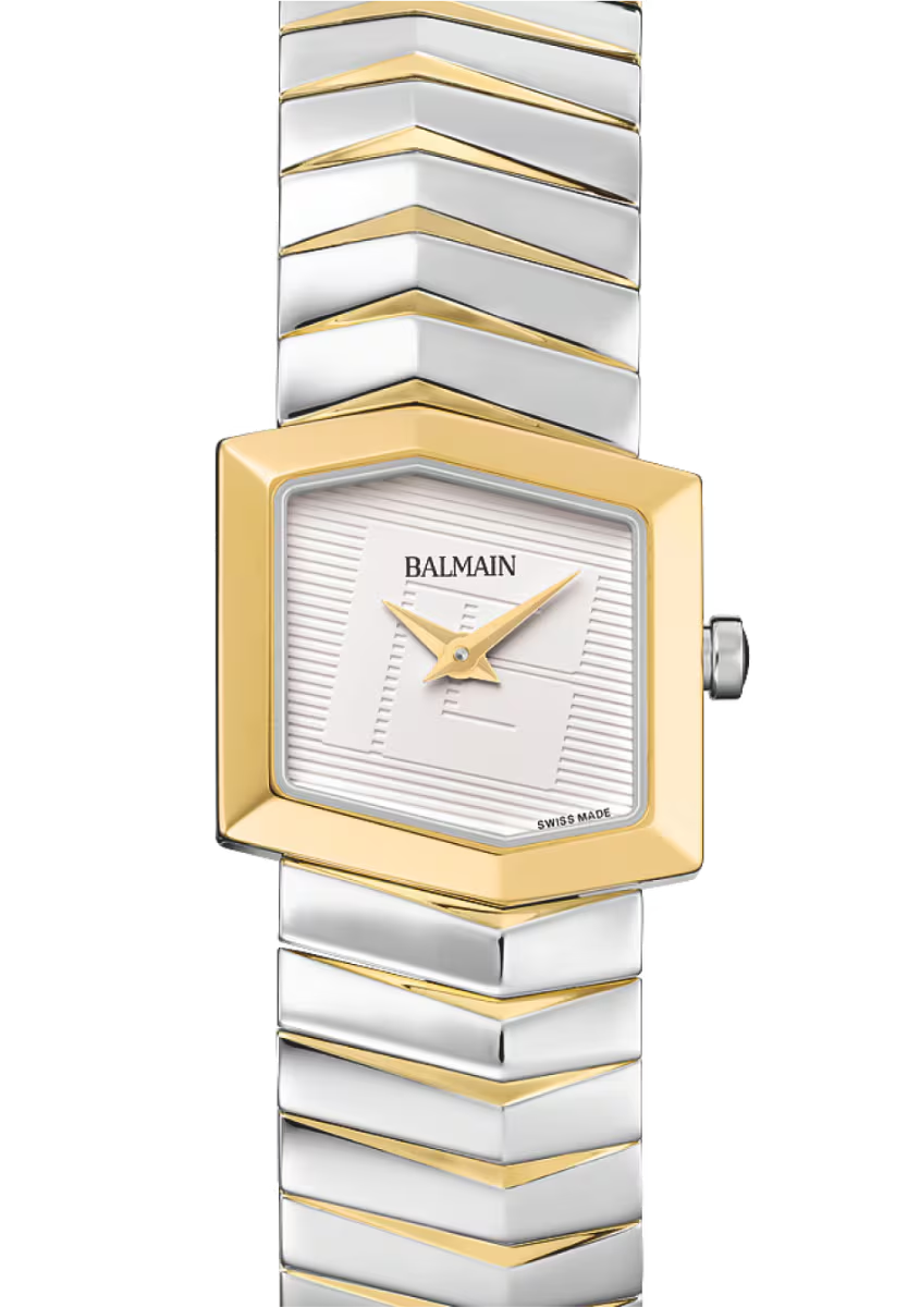 Balmain Taffetas 22.5mm Champagne Dial Two-Tone Rose Gold PVD Hexagonal Bracelet
