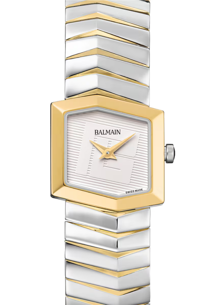 Balmain Taffetas 22.5mm Champagne Dial Two-Tone Rose Gold PVD Hexagonal Bracelet