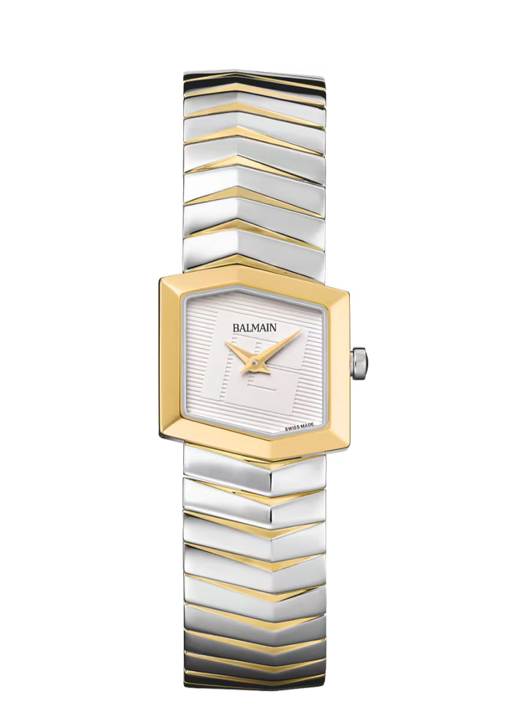 Balmain Taffetas 22.5mm Champagne Dial Two-Tone Rose Gold PVD Hexagonal Bracelet