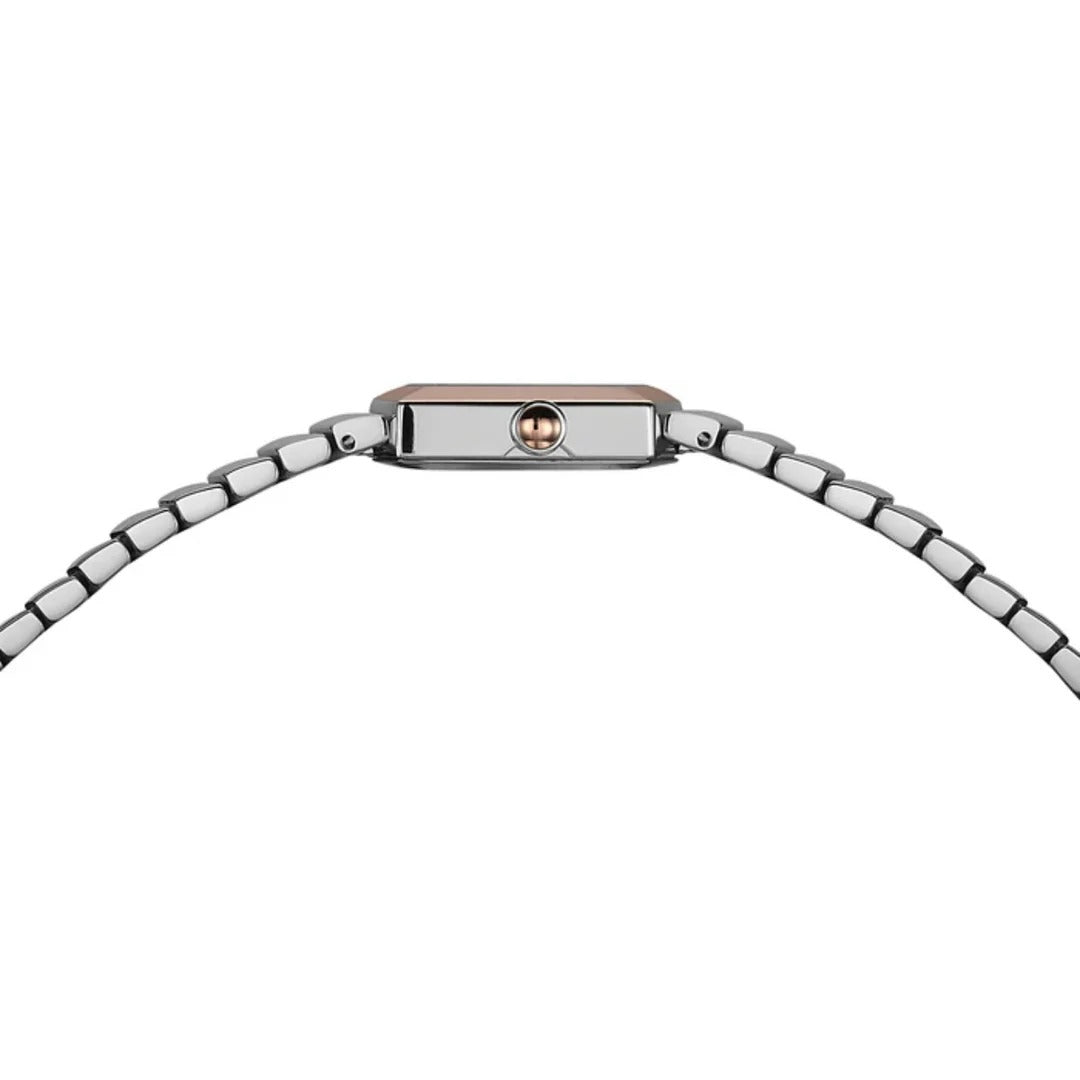 Balmain Taffetas 22.5mm White Dial Two-Tone Rose Gold PVD Hexagonal Bracelet