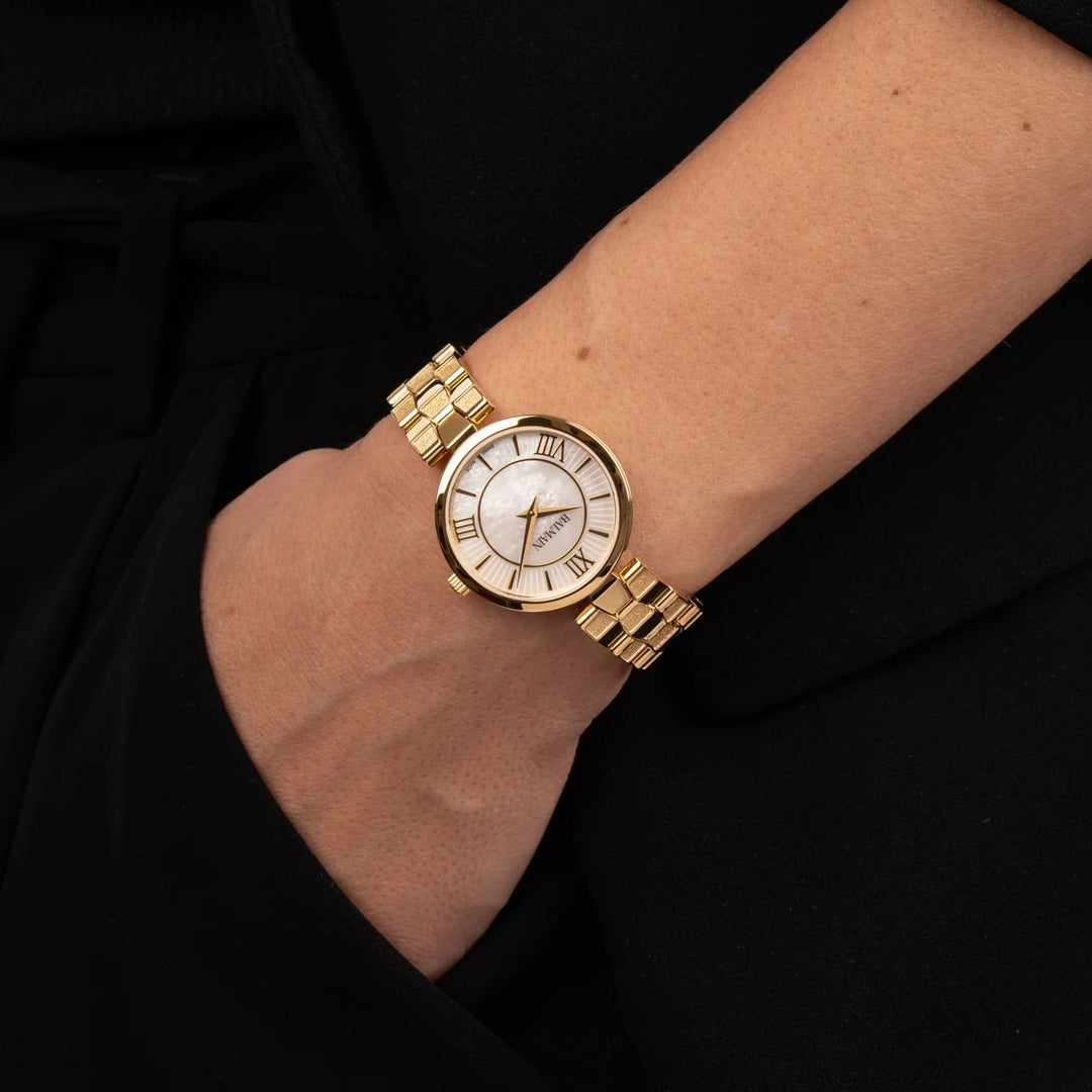Balmain Sedirea Lady Swiss Watch B4830.33.82 – White MOP Dial Yellow PVD
