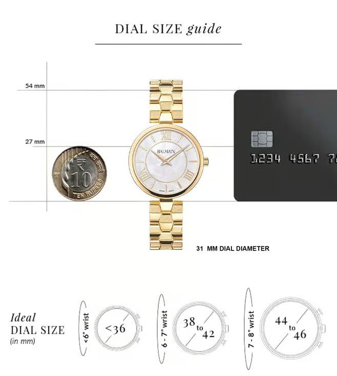 Balmain Sedirea Lady Swiss Watch B4830.33.82 – White MOP Dial Yellow PVD