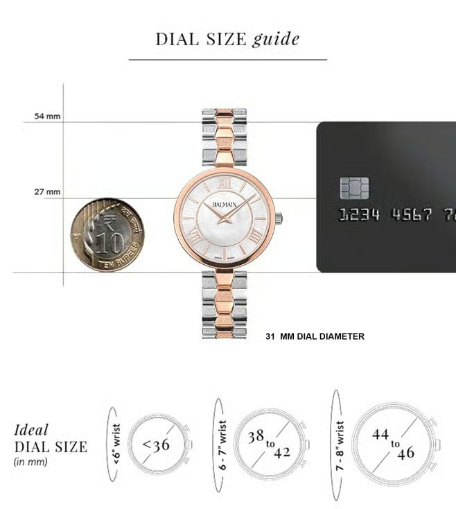 Balmain Sedirea Lady Swiss Watch B4838.33.82 – White MOP Dial Bicolor Steel &amp; Pink PVD