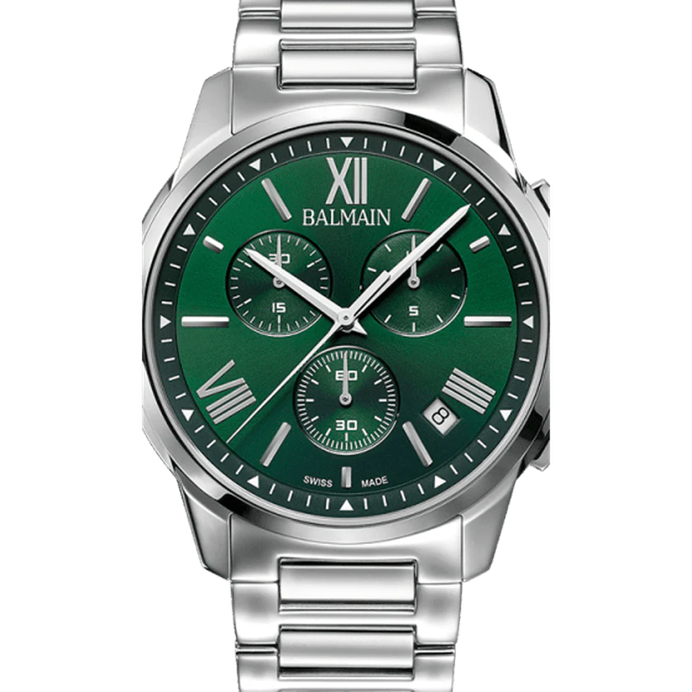 Balmain Madrigal Chrono Gent 42mm Green Dial Stainless Steel Bracelet Chronograph