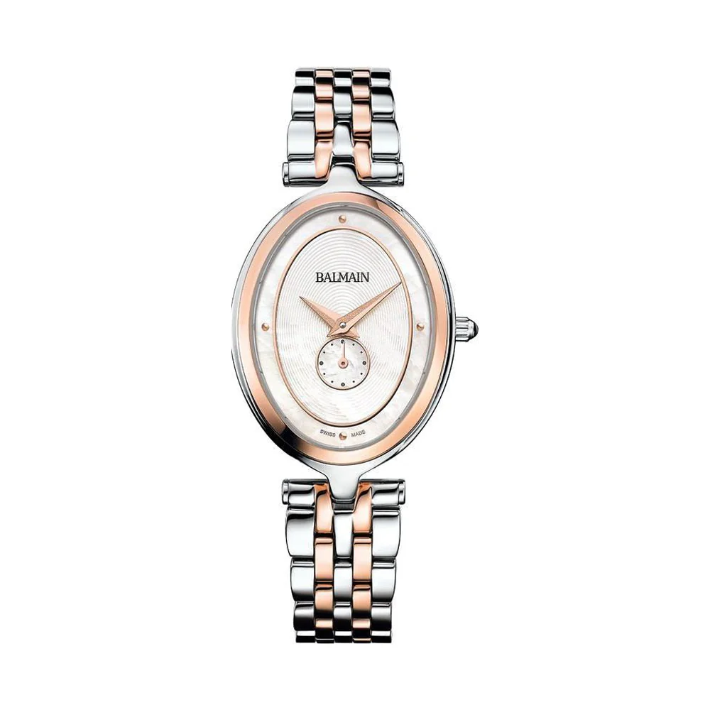 Balmain Haute Elegance Oval 26x31.7mm White MOP Dial Rose Gold PVD Bracelet