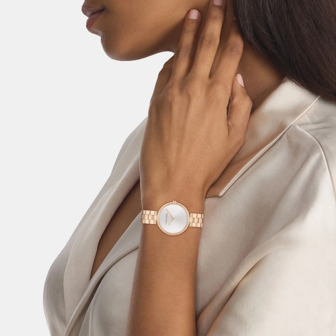 Calvin Klein 25100013 Gleam Women 32mm Grey Dial Stainless Steel Bracelet Quartz Watch