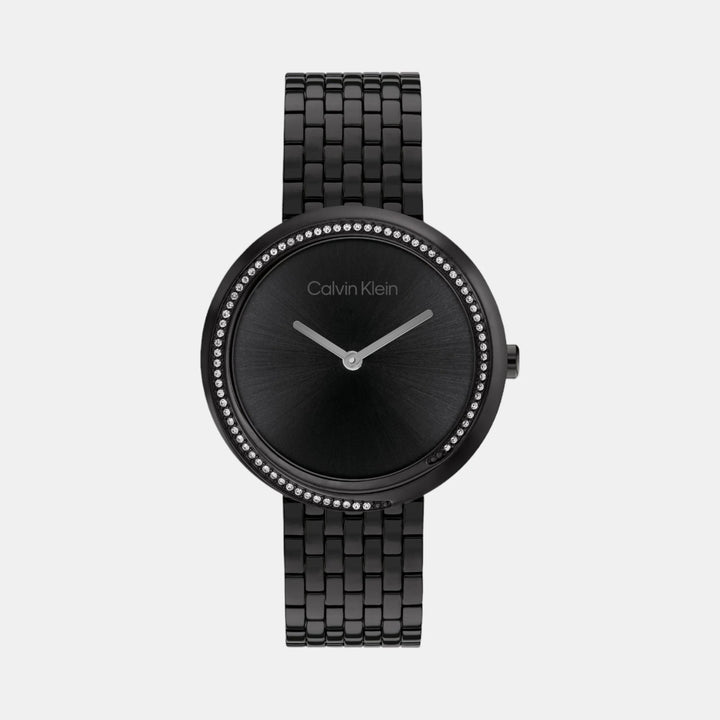 Calvin Klein 25100039 Twisted Bezel Women 34mm Black Dial Stainless Steel Bracelet Quartz Watch