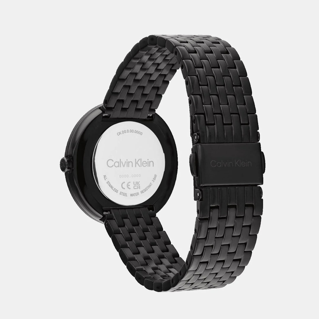 Calvin Klein 25100039 Twisted Bezel Women 34mm Black Dial Stainless Steel Bracelet Quartz Watch