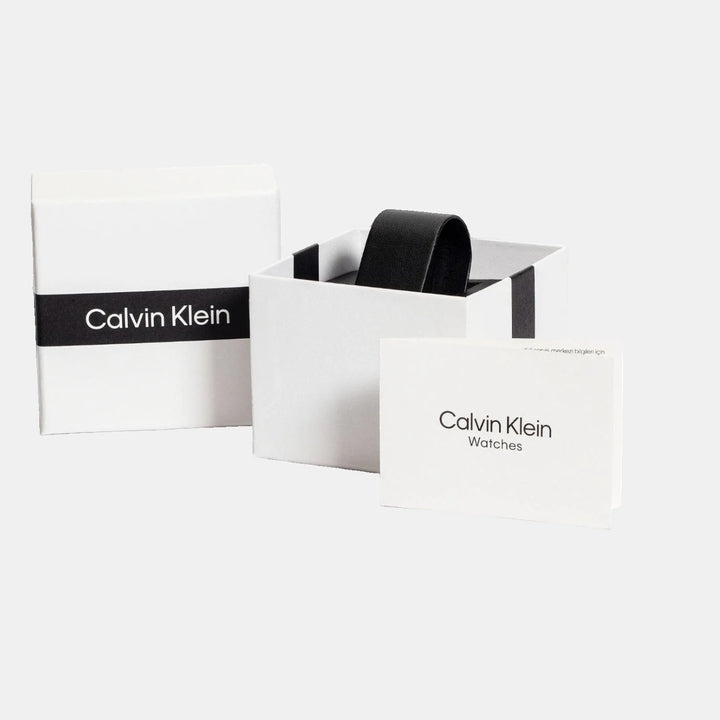 Calvin Klein 25100040 Gleam Women 32mm Dual Tone Silver White Dial Stainless Steel Bracelet Quartz Watch