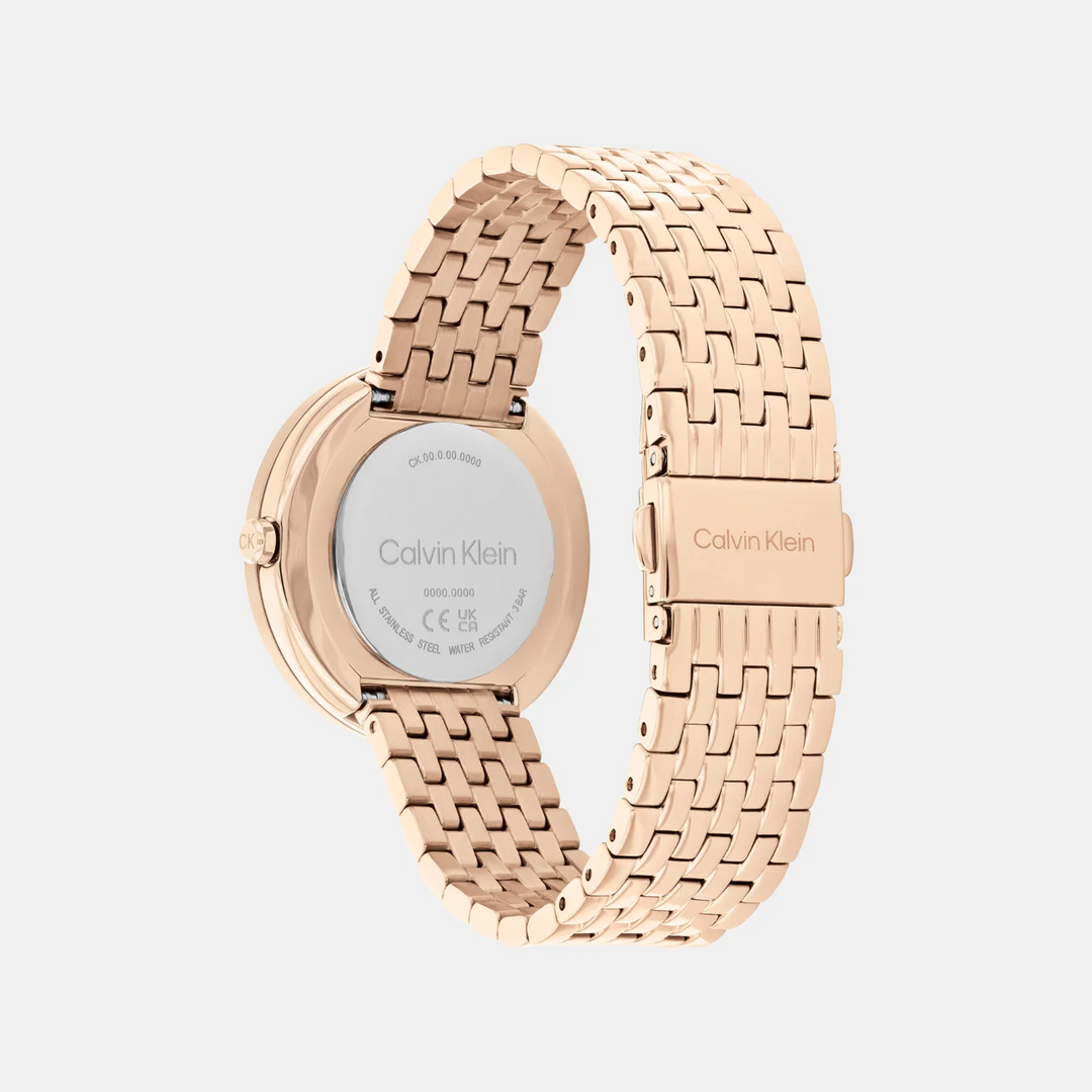 Calvin Klein 25100068 Twisted Bezel Women 34mm Green Dial Rose Gold Stainless Steel Bracelet Quartz Watch