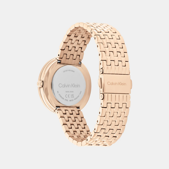 Calvin Klein 25100068 Twisted Bezel Women 34mm Green Dial Rose Gold Stainless Steel Bracelet Quartz Watch