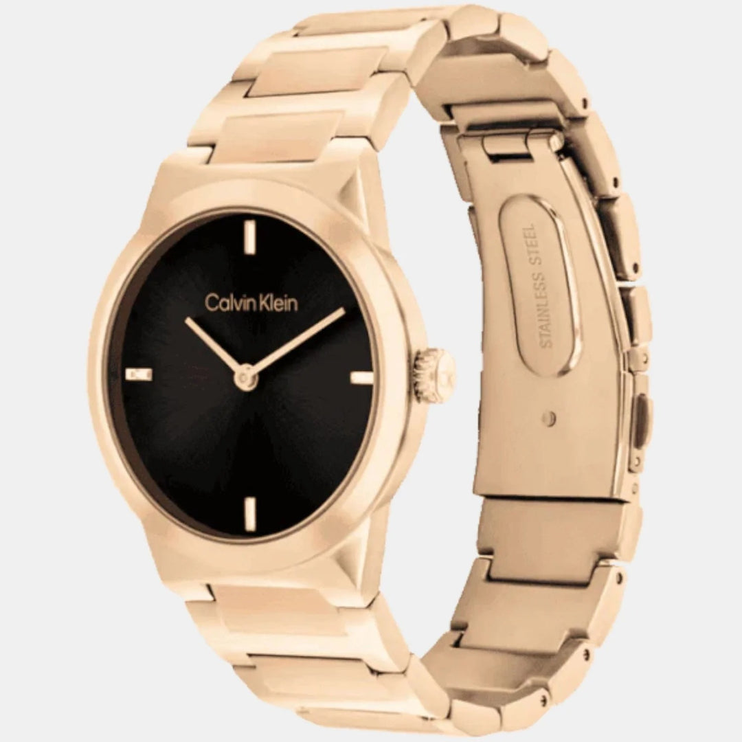 Calvin Klein 25100086 Linear Elegance Women 30mm Black Dial Stainless Steel Bracelet Quartz Watch
