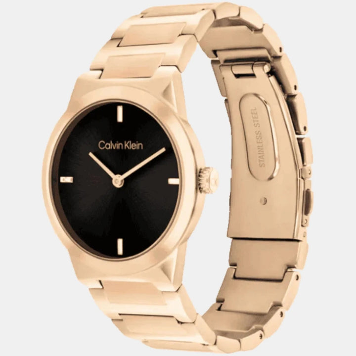 Calvin Klein 25100086 Linear Elegance Women 30mm Black Dial Stainless Steel Bracelet Quartz Watch