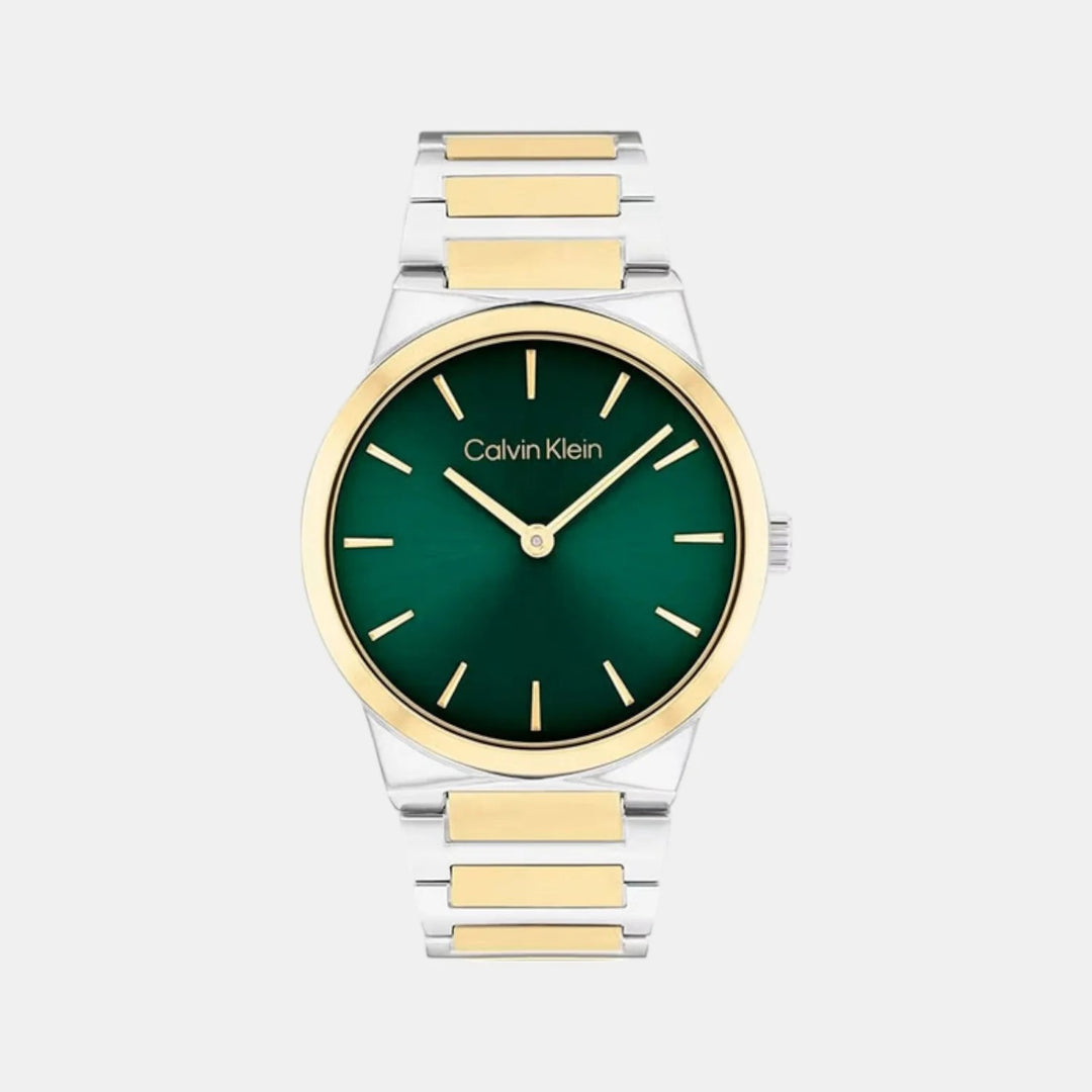 Calvin Klein 25100114 Linear Elegance Women 30mm Green Dial Stainless Steel Bracelet Quartz Watch