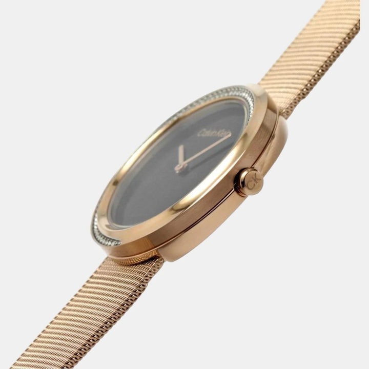 Calvin Klein 25200151 Twisted Bezel Women 34mm Black Dial Mesh Strap Quartz Watch