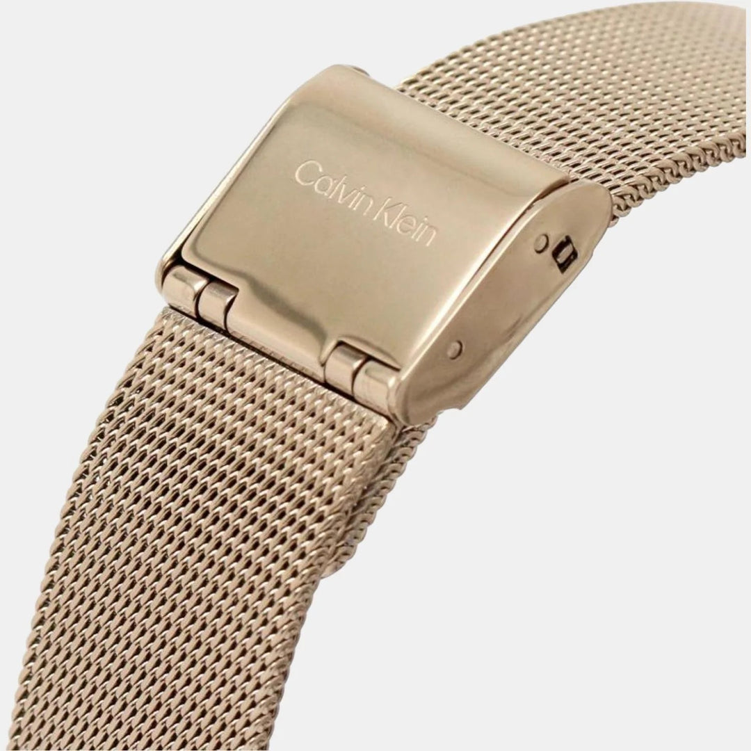 Calvin Klein 25200151 Twisted Bezel Women 34mm Black Dial Mesh Strap Quartz Watch