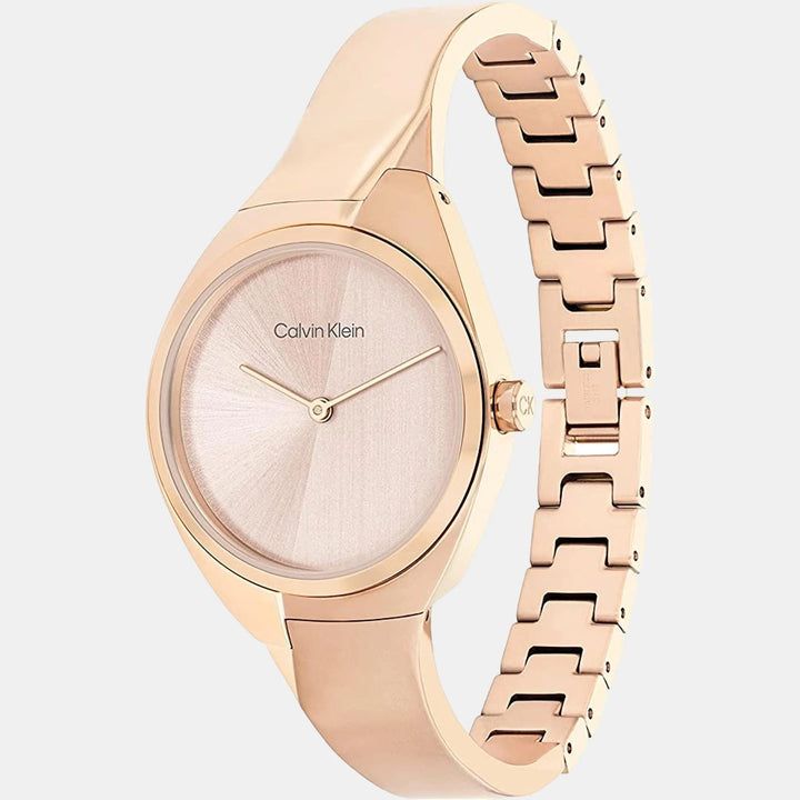 Calvin Klein 25200236 Charming Women 28mm Rose Gold Dial Stainless Steel Bracelet Quartz Watch