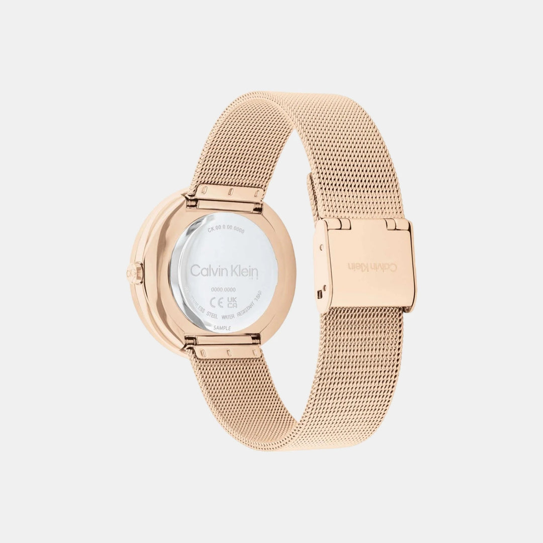 Calvin Klein 25200312 Twisted Bezel Women 34mm white Dial Mesh Strap Quartz Watch