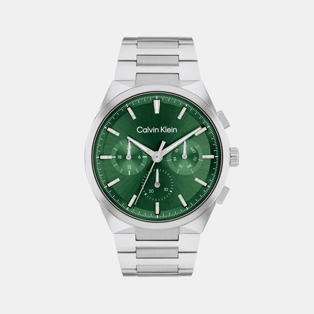 Calvin Klein Distinguish 25200441 Men’s Dark Green Dial Stainless Steel Bracelet Quartz Multi-Function Watch - 25200441