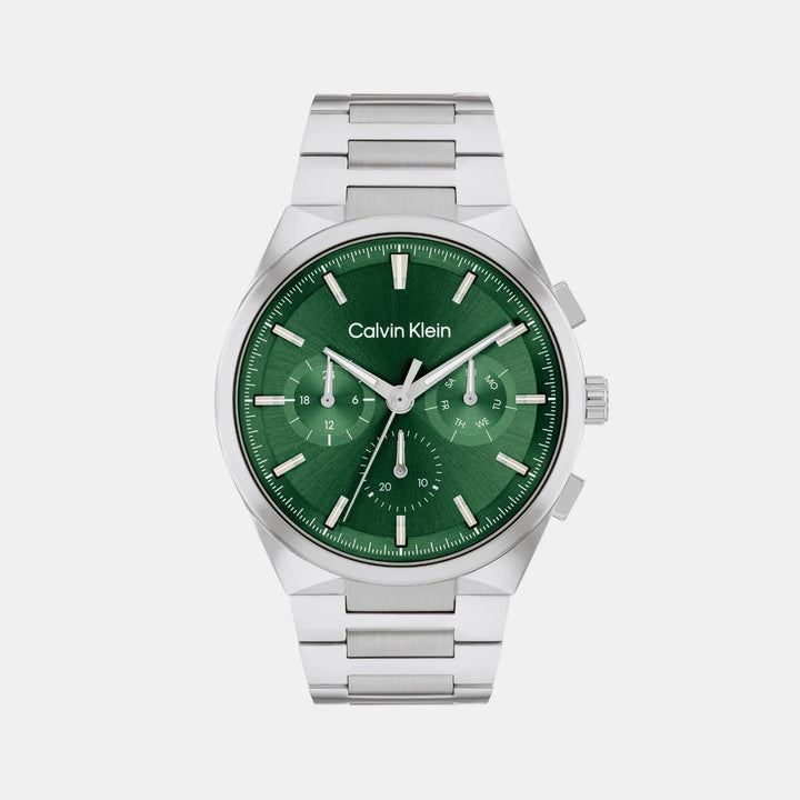 Calvin Klein Distinguish 25200441 Men’s Dark Green Dial Stainless Steel Bracelet Quartz Multi-Function Watch - 25200441